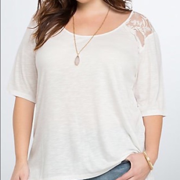 torrid Tops - Torrid crochet inset back tee size 1